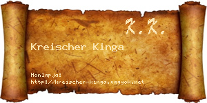 Kreischer Kinga névjegykártya